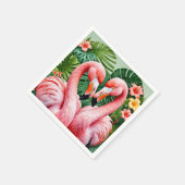 flamingo's nekken roze hart tropisch papier servet (Hoek)