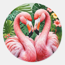 Flamingo's nekken roze hart tropische liefde flami