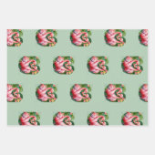 Flamingo's nekken roze hart tropische liefde  inpakpapier vel (Voorkant 3)