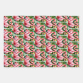 Flamingo's nekken roze hart tropische liefde  inpakpapier vel (Voorkant)