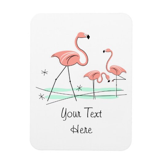 Flamingos Ocean Trio 2 Text magnet flexibel Magneet (Verticaal)