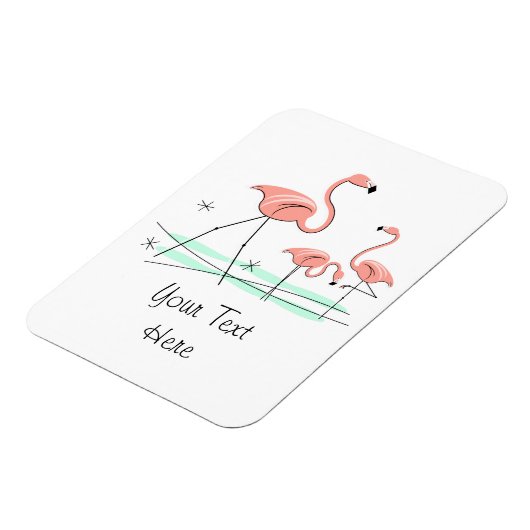 Flamingos Ocean Trio 2 Text magnet flexibel Magneet (Linkerzijde)
