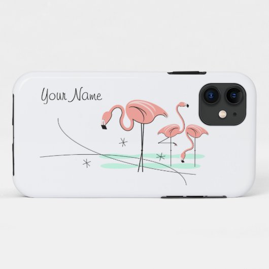 Flamingos Ocean Trio 3 'Name' iPhone 11 taaie Case-Mate iPhone Case (Achterkant (horizontaal))