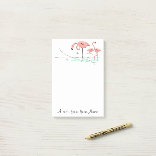 Flamingos Ocean Trio 3 "Text" Post-it® Notes (Op bureau)