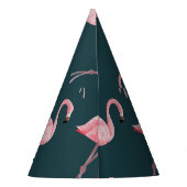 Flamingo's op blauw, naadloos patroon. feesthoedjes (Achterkant)