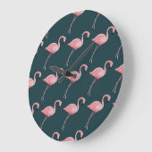 Flamingo's op blauw, naadloos patroon. grote klok (Hoek)