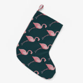 Flamingo's op blauw,  naadloos patroon. kleine kerstsok (Voorkant (Hangend))
