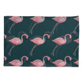 Flamingo's op blauw, naadloos patroon. kussensloop (Achterkant)