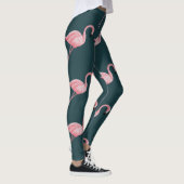 Flamingo's op blauw,  naadloos patroon. leggings (Rechts)