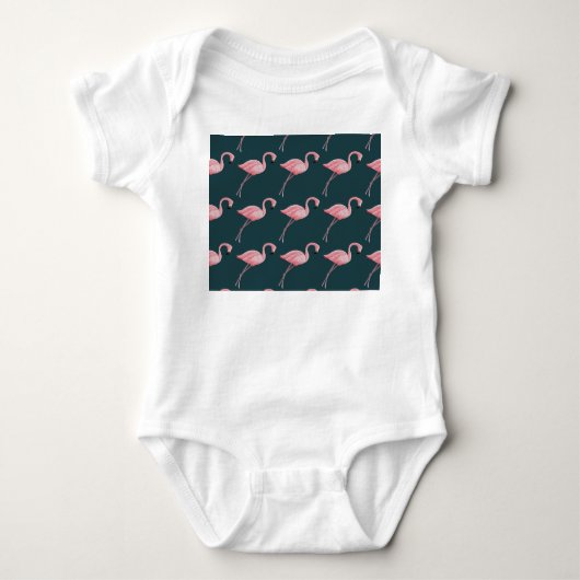 Flamingo's op blauw, naadloos patroon. romper (Voorkant)