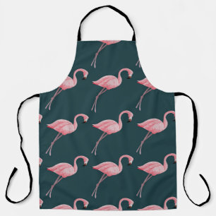 Flamingo's op blauw,  naadloos patroon. schort