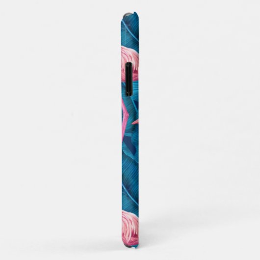 Flamingos op blauwe bananenbladeren Case-Mate iPhone case (Achterkant/rechts)