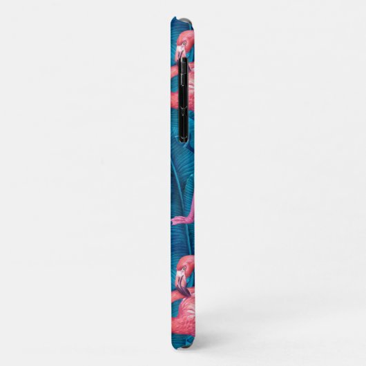 Flamingos op blauwe bananenbladeren Case-Mate iPhone case (Achterkant/links)