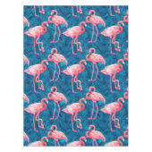 Flamingos op blauwe bananenbladeren tafelkleed (Voorkant)