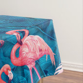 Flamingos op blauwe bananenbladeren tafelkleed (Voorbeeld)