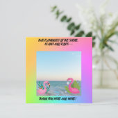 Flamingo's op de Oceaan Baby Shower Bedankt (Staand voorkant)