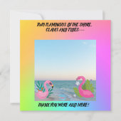 Flamingo's op de Oceaan Baby Shower Bedankt (Voorkant)