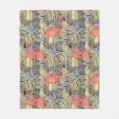 Flamingos op een abstracte achtergrond. fleece deken (Voorkant)