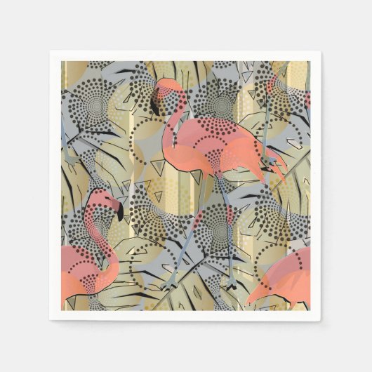 Flamingo's op een abstracte achtergrond. servet (Voorkant)