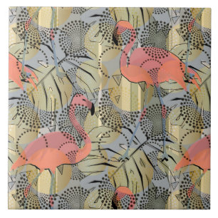 Flamingos op een abstracte achtergrond tegeltje