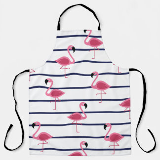 Flamingo's op een Navy Stripe Schort