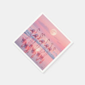 Flamingo's op een roze strand servet (Hoek)