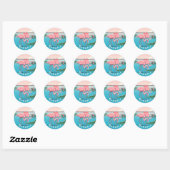 Flamingo's op het Caribische eiland Bonaire Ronde Sticker (Vel)