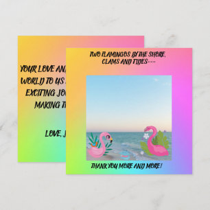 Flamingo's op het Ocean Baby shower Dank u Bedankkaart