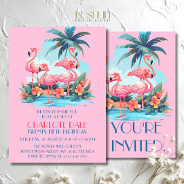 Flamingo's op het strand Verjaardag Tropische zome Kaart