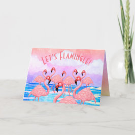 Flamingo's op Parade Kaart
