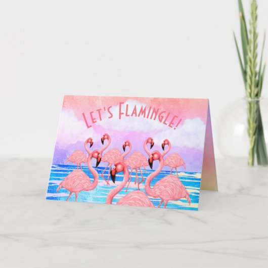 Flamingo's op Parade Kaart (Voorkant)