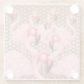 Flamingo's op Parade Onderzetter Glazen Onderzetter (Achterkant)