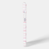 Flamingo's op waterverfstrepen met monogram Case-Mate iPhone case (Achterkant / Links)