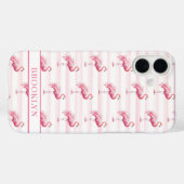 Flamingo's op waterverfstrepen met monogram Case-Mate iPhone case (Achterkant (horizontaal))