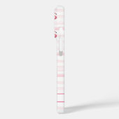 Flamingo's op waterverfstrepen met monogram Case-Mate iPhone case (Achterkant / Links)