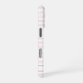 Flamingo's op waterverfstrepen met monogram iPhone hoesje (Rechterkant)