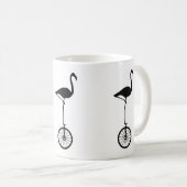 Flamingos op Wheels Quirky Silhouette Koffiemok (Voorkant rechts)