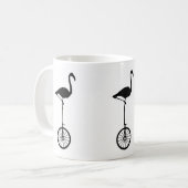 Flamingos op Wheels Quirky Silhouette Koffiemok (Voorkant links)