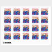 Flamingo's op zee, sticker 1.5x1.5 inch, vel van 2 (Vel)