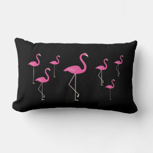 Flamingos op zwart kussen