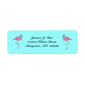 Flamingo's paar roze Retouradreslabels Etiket (Voorkant)