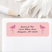 Flamingo's paar roze Retouradreslabels Etiket (Insitu)
