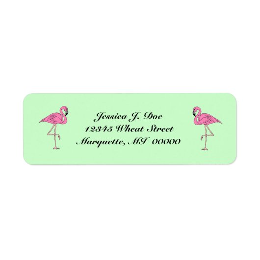 Flamingo's paar roze Retouradreslabels Etiket (Voorkant)