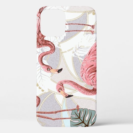 Flamingo's, palmbladeren:  patroon. Case-Mate iPhone case (Achterkant)