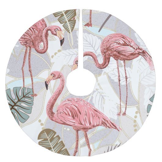 Flamingo's, palmbladeren:  patroon. kerstboom rok (Voorkant)