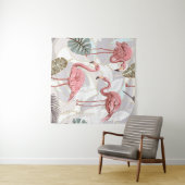 Flamingo's, palmbladeren: patroon. wandkleed (In Situ (horizontaal))