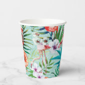 Flamingo's & Palmboom Luau Cups Papieren Bekers (Achterkant)
