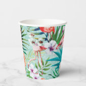 Flamingo's & Palmboom Luau Cups Papieren Bekers (Voorkant)