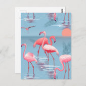 Flamingo's Patroon 1 Briefkaart (Voorkant / Achterkant)