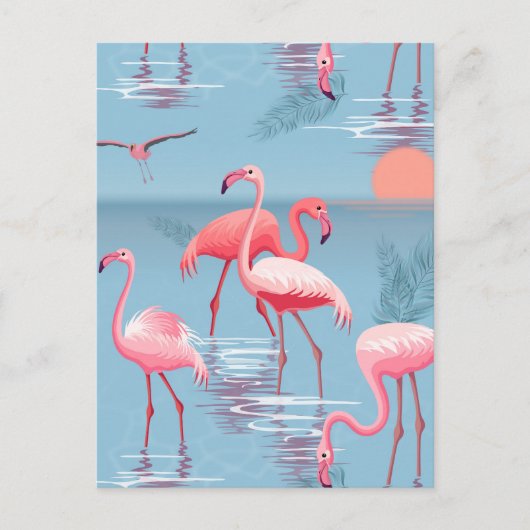 Flamingo's Patroon 1 Briefkaart (Voorkant)